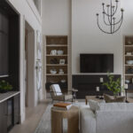 Living room view with modern style vaulted ceilings and Modern furniture 3013 Blue Cypress Lane