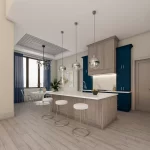 3080 blue Cypress kitchen render