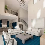 3080 blue Cypress living room render