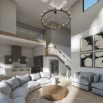3096 blue Cypress living room render